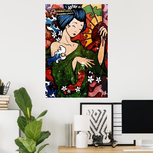 Geisha Poster (Thuiskantoor)