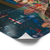 Geisha Poster, Radiant Cyberpunk Android Geisha Perfect Poster (Hoek)