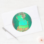 Geisha Psychedelic Ronde Sticker (Envelop)