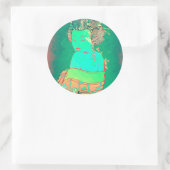 Geisha Psychedelic Ronde Sticker (Tas)