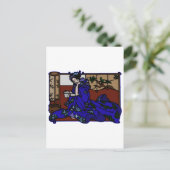 Geisha Reading in Blue Kimono Briefkaart (Staand voorkant)