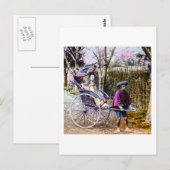  Geisha Rickshaw Old Japan Briefkaart (Voorkant / Achterkant)