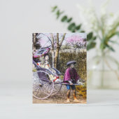  Geisha Rickshaw Old Japan Briefkaart (Staand voorkant)