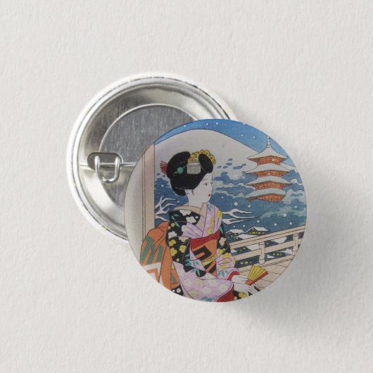 Geisha Ronde Button 3,2 Cm (Voorkant /achterkant)
