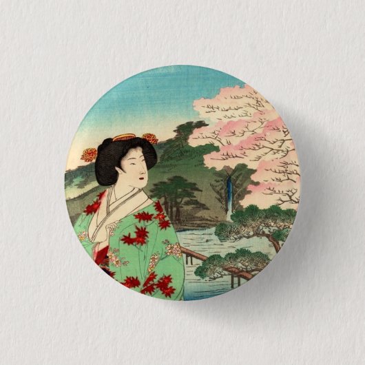 Geisha Ronde Button 3,2 Cm (Voorkant)