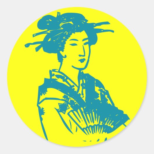 Geisha Ronde Sticker (Voorkant)