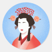 Geisha Ronde Sticker (Voorkant)