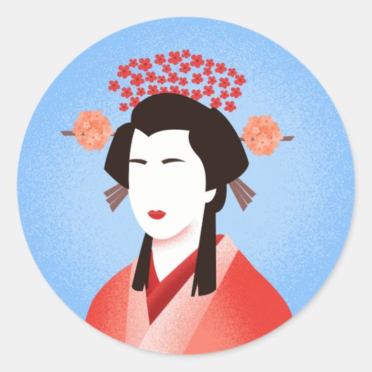 Geisha Ronde Sticker (Voorkant)