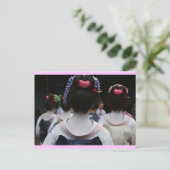 Geisha - Roze rand Briefkaart (Staand voorkant)