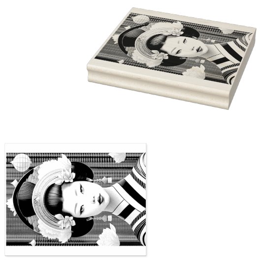 Geisha rubberstempel (Gestempeld)
