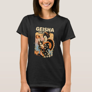 Geisha Sake Schenken Kunstwerk Aziatische Japanse T-shirt