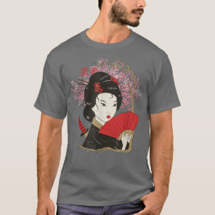 Geisha Sakura Cherry Blossom Geisha Girl Japan Cul T-shirt