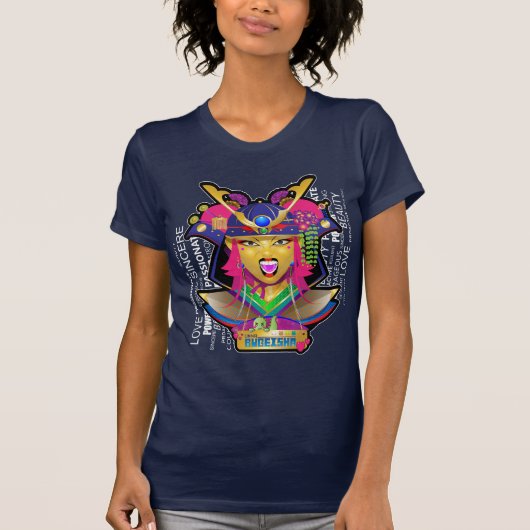 Geisha Samurai War Scream T-shirt (Voorkant)