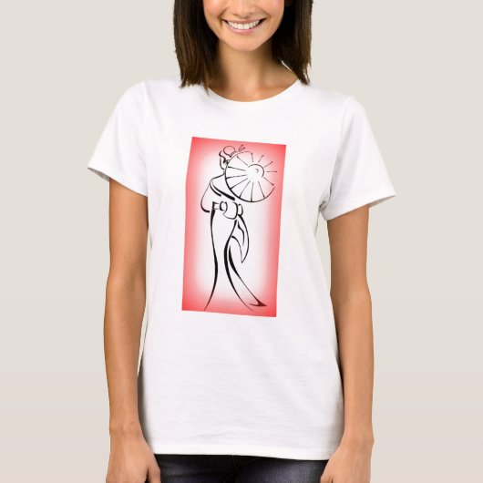 Geisha Silhouette Red Edge T-shirt (Voorkant)