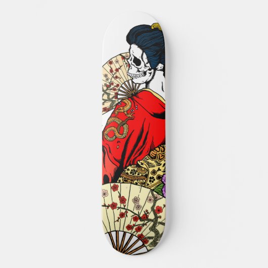 Geisha Skeleton Deck Skateboard (Voorkant)