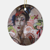 Geisha Stedelijk Graffiti Straatkunst Keramisch Ornament (Links)