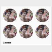 Geisha Stedelijk Graffiti Straatkunst Ronde Sticker (Vel)