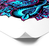 Geisha Tattoo Roze floral Poster (Hoek)