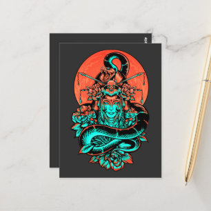 Geisha Tattoo verbrand sinaasappel en zwart Briefkaart