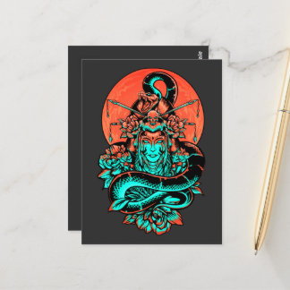 Geisha Tattoo verbrand sinaasappel en zwart Briefkaart