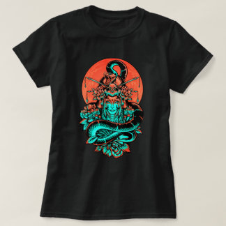 Geisha Tattoo verbrand sinaasappel en zwart T-shir T-shirt