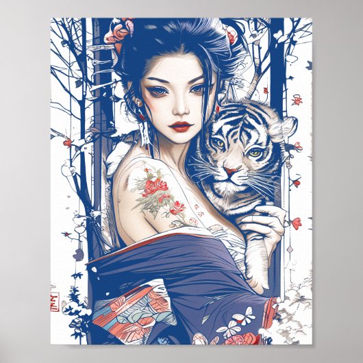 Geisha tijger shogun’s Geisha 89003 Poster (Voorkant)