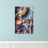 Geisha Tokyo City Night Canvas Art (Insitu (Houten vloer))