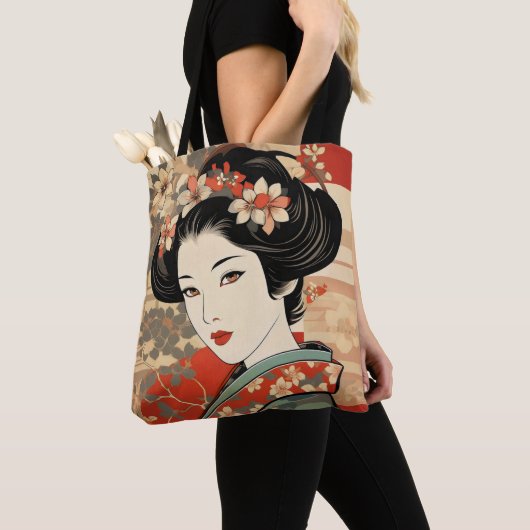 Geisha Traditional Ukiyo-e Tote Bag (Dichtbij)