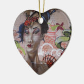 Geisha Urban Graffiti Street Art Keramisch Ornament (Links)