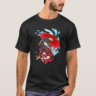 Geisha Vaporwave Japanse Koi Vis Carp Geiko Esthet T-shirt