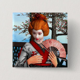 Geisha Vierkante Button 5,1 Cm