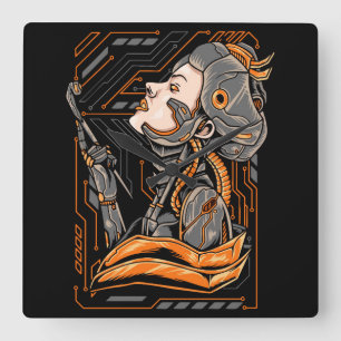 Geisha  vierkante klok