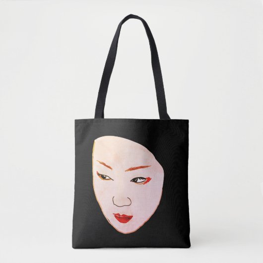 Geisha Vrouw Gezicht Tote Bag (Voorkant)