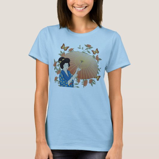 Geisha w Parasol T-shirt (Voorkant)