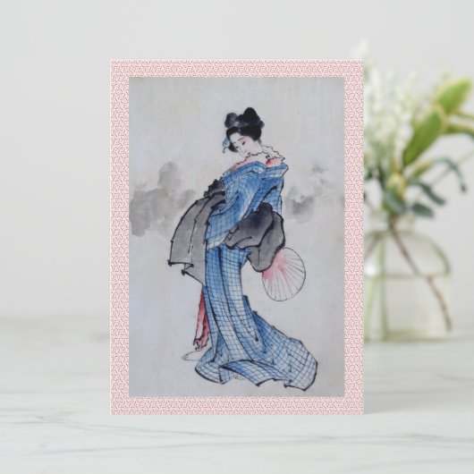 Geisha Wedding Invite Kaart (Staand voorkant)