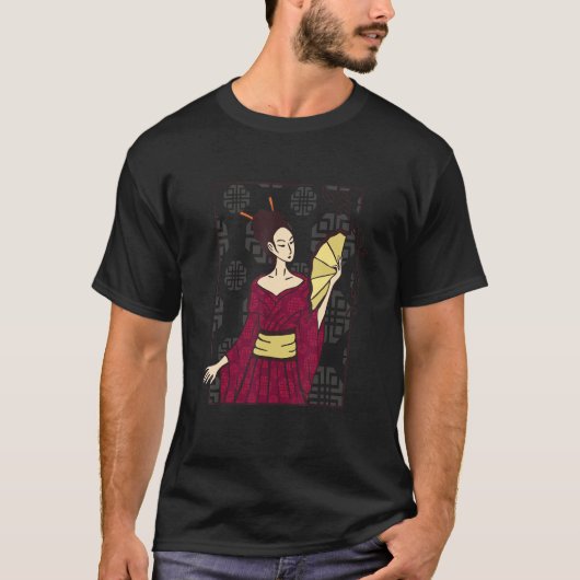 Geisha Woman Japans mooie Slimme T-shirt (Voorkant)