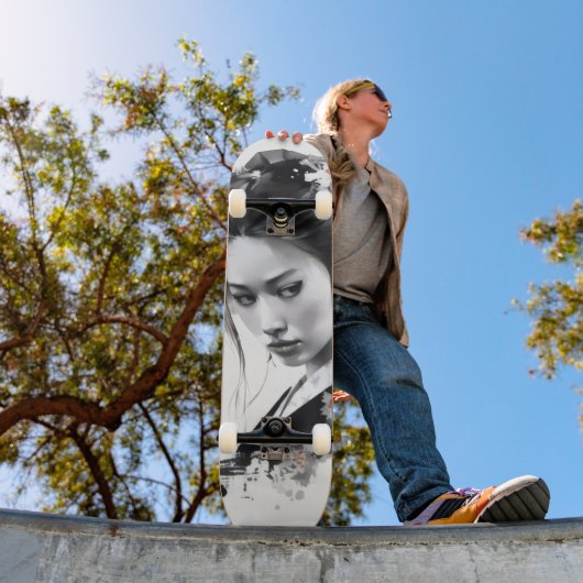 Geisha Zwarte Inkt Persoonlijk Skateboard (Buiten 1)