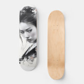 Geisha Zwarte Inkt Persoonlijk Skateboard (Voorkant)