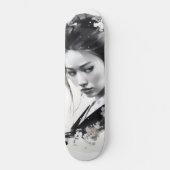 Geisha Zwarte Inkt Persoonlijk Skateboard (Voorkant)