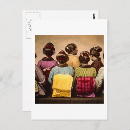  Geishas in Colorful Kimonos en Obis Briefkaart (Voorkant / Achterkant)