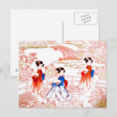 Geishas in de tuin briefkaart (Voorkant / Achterkant)
