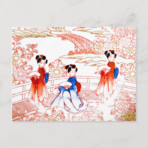 Geishas in de tuin briefkaart