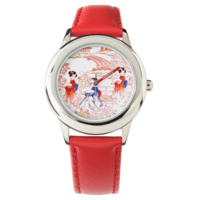 Geishas in de tuin horloge (Voorkant)