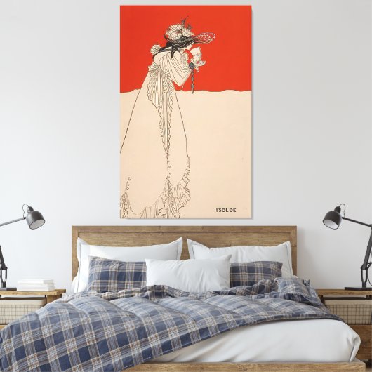 Geïsoleerd door Aubrey Beardsley Canvas Afdruk (Insitu (Slaapkamer))