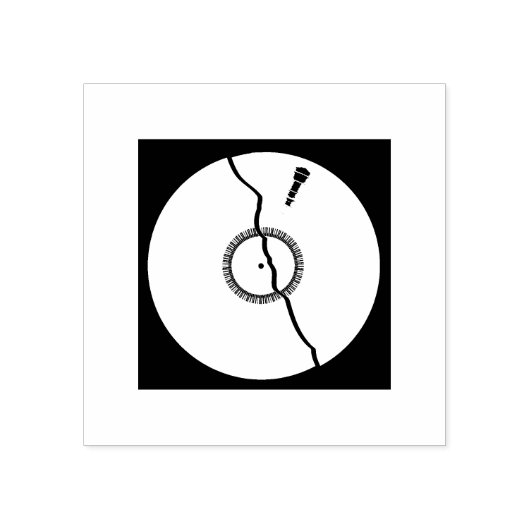 Geïsoleerd gebroken wit record rubberstempel (Afrduk)