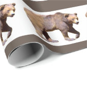 geïsoleerd van bruin beer briefkaart, vierkant sti cadeaupapier (Rol Hoek)