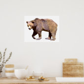 geïsoleerd van bruin beer briefkaart, vierkant sti poster (Keuken)