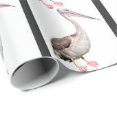 geïsoleerd van het grote witte pelikaanse briefkaa cadeaupapier (Rol Hoek)