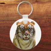 Geïsoleerd van portrettijger en met tanden sleutelhanger (Voorkant)