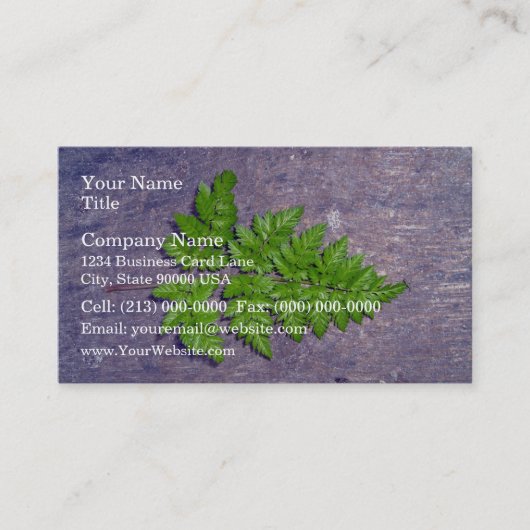 Geïsoleerd vers ijzerblad visitekaartje (Voorkant)